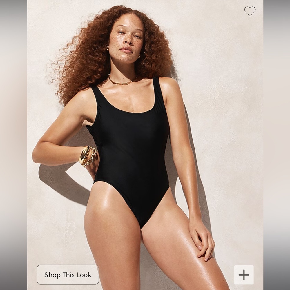 NWT J. Crew Heritage Scoopback One-Piece Swimsuit, size 6, Black BX216 Ret $98